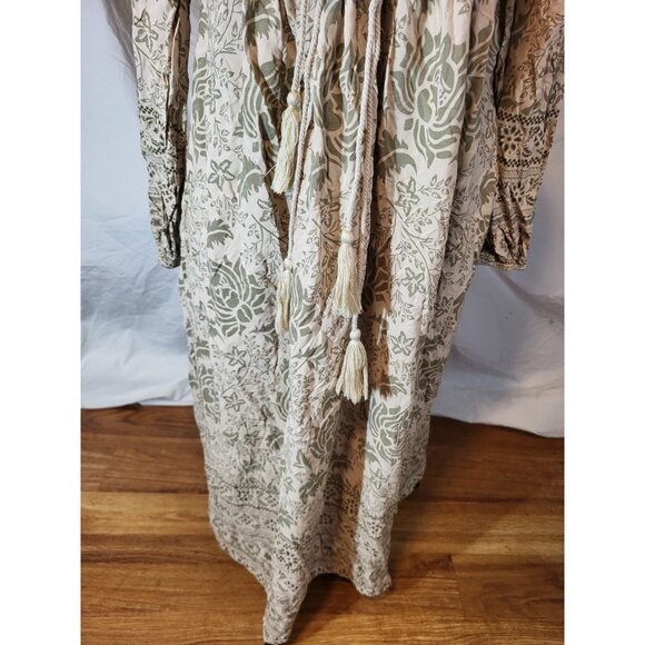 R. Vivimos Women's XS 0/2 Taupe/Green Long Sleeve Dress - Picture 3 of 5